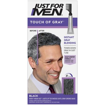 Just For Men Touch of Gray Gray Hair Coloring for Mens with Comb Applicator Great for a Salt and Pepper Look - Black - 1.2 fl oz