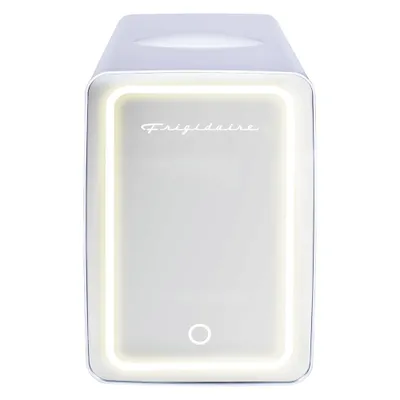 Frigidaire 9 Can Beauty Lighted Mirror Countertop Mini Fridge White