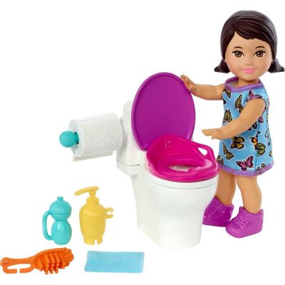 Barbie Skipper Babysitters Inc Doll Set with Toilet