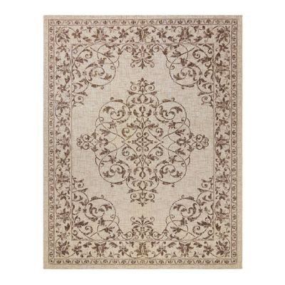 53 x 7 Paseo Ryoan Outdoor Rug Sand/Havana - Avenue33: Traditional Medallion, Loomed Polypropylene