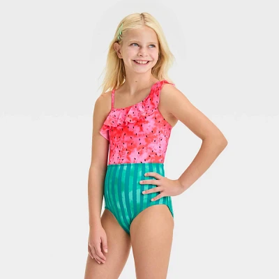 Girl Fruit Printed One Piece Swimuit