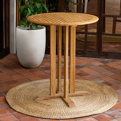 Cambridge Casual Chara Teak Wood Outdoor Bistro Table Teak Brown