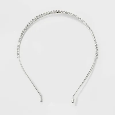 Rhinestone Wire Twist Headband - A New Day Silver