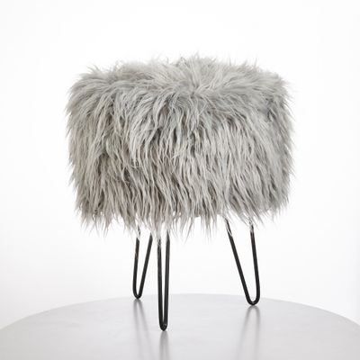 Patrice Faux Fur Stool  - Buylateral