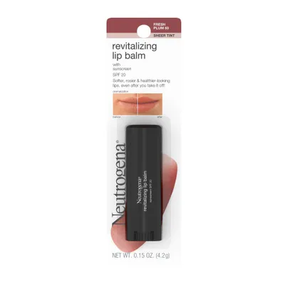 Neutrogena Revitalizing and Moisturizing Tinted Lip Balm, SPF 20 - 60 Fresh Plum - 0.15oz