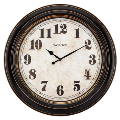 24 Wall Clock with Vinatge Dial/Glass Lens - Westclox: Analog, Indoor Decorative Timepiece, Modern Style