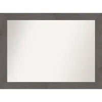 44 x 33 Non-Beveled Rustic Plank Gray Bathroom Wall Mirror - Amanti Art: Polystyrene Frame, Wall Mounted