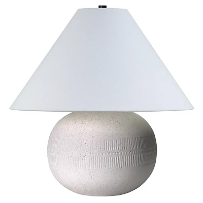 Hampton & Thyme 18 Tall Textured Ceramic Jug Base Lamp: Stamped Design, Polyester Cone Shade