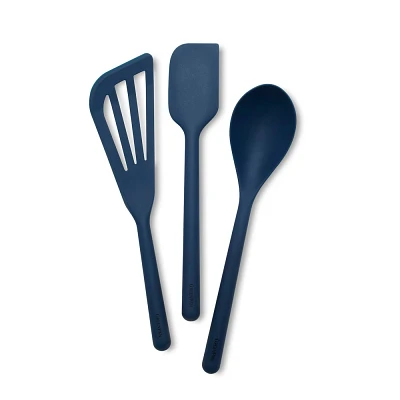 GreenPan 3pc Platinum Silicone Tools Utensil Set Oxford Blue