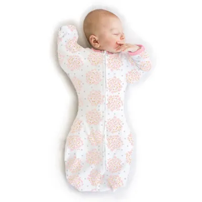 SwaddleDeign Tranitional Swaddle Sack Wearable Blanket -  Heavenly Floral - M - 3-6 Month