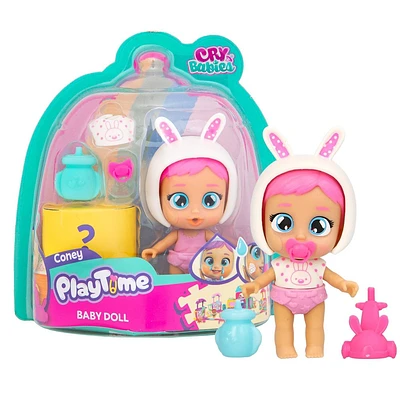 Cry Babies PlayTime Day Care Coney Baby Figure - 5+ Surprises, Accessories, Great Gift for Kids Ages 4+