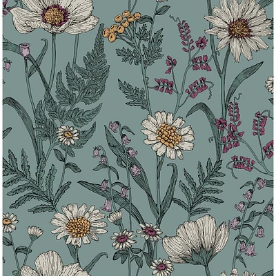 Brewster Peel and Stick 1pc Wallpaper Spring Meadow Blue