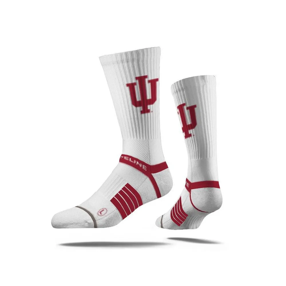 NCAA Indiana Hoosiers Premium Knit Crew Socks - White