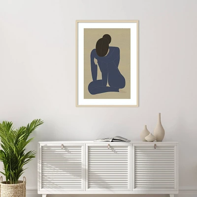 Amanti Art 30x41 Woman in Thought by Incado: Modern Style, Hardwood Frame, Lithograph, Vertical Orientation