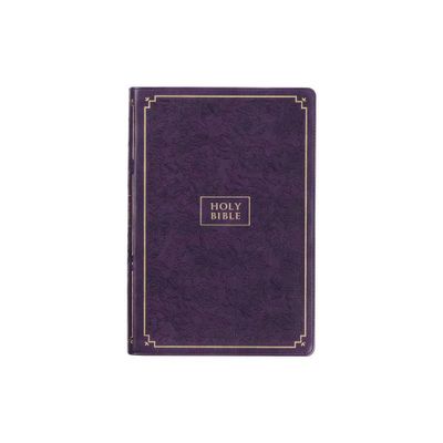 KJV Holy Bible, Giant Print Full-Size Faux Leather Red Letter Edition - Thumb Index & Ribbon Marker, King James Version, Purple Floral - (Hardcover)