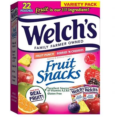 WELCHS Fruit Snacks Berries N Cherries & Fruit Punch - 17.6oz/22ct