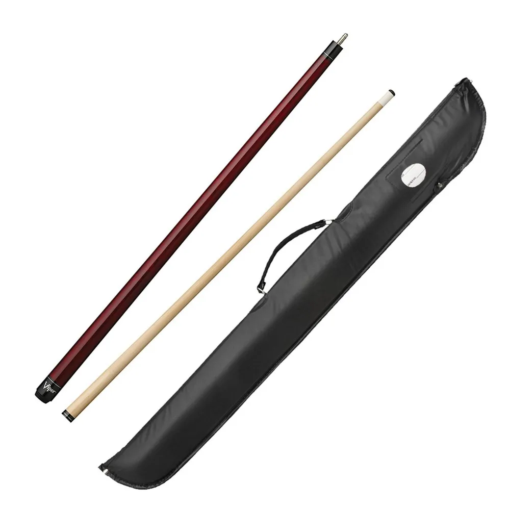 Viper Elite Series Red Unwrapped Cue and Q-Vault Supreme Cue Case - Black