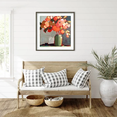 Amanti Art 33x33 Happy Flowers by Sue Riger Wood Framed Wall Art Print