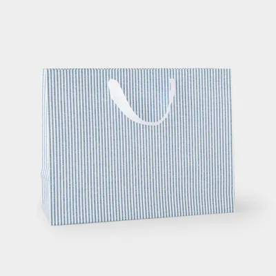 Chambray Ticking Striped Medium Gift Bag - Sugar Paper + Target