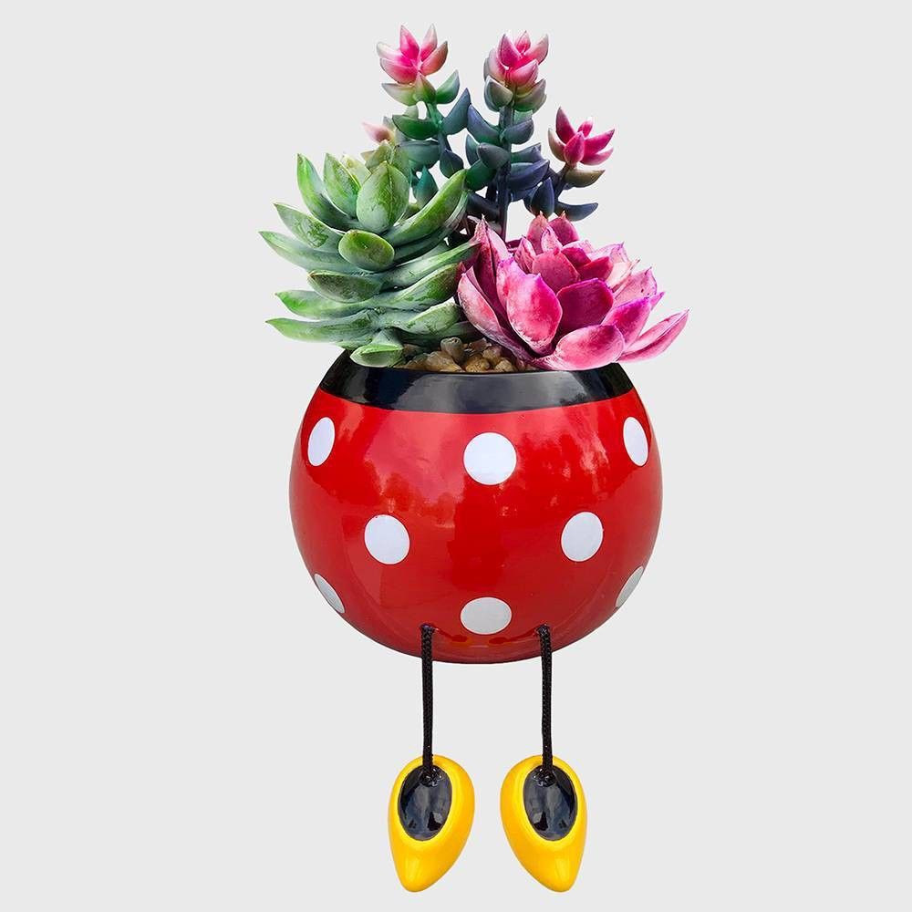 Disney Mickey Mouse & Friends Minnie Mouse with Dangling Feet Ceramic  Planter: Gardening Decor 5.63 | The Market Place