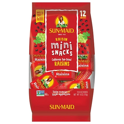 Sun-Maid California Sun-Dried Raisins Mini Snack Box - .05oz / 12ct