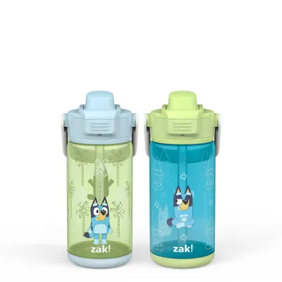 Zak Designs 16oz Plastic Kids Water Bottle with Bumper and Antimicrobial Spout