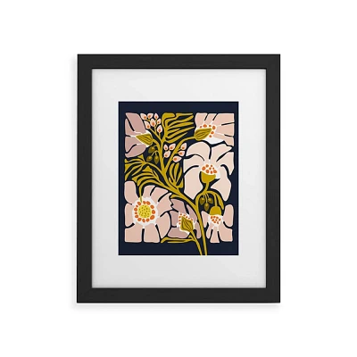 Deny Designs 16x20 DESIGN Dannick Backyard Flower Modern Floral Framed Art Print Black