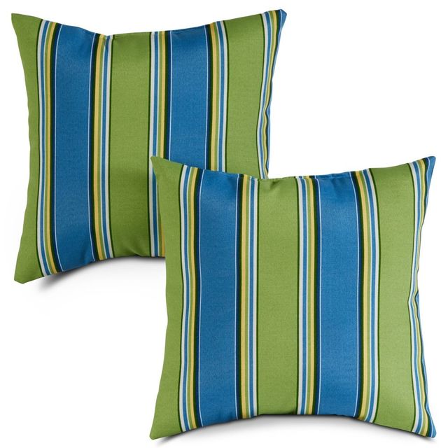 Kensington Garden 2pk 17x17 Striped Square Outdoor Throw Pillows : Weather-Resistant