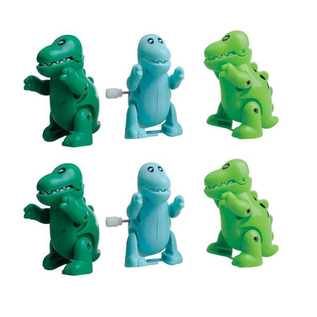 6ct Dinosaur Wind-Up Toy Green/Blue - Spritz