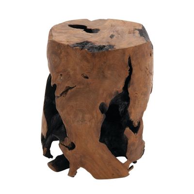 Contemporary Reclaimed Wood Accent Table Brown - Olivia & May: Round, No Assembly Required, Indoor Use