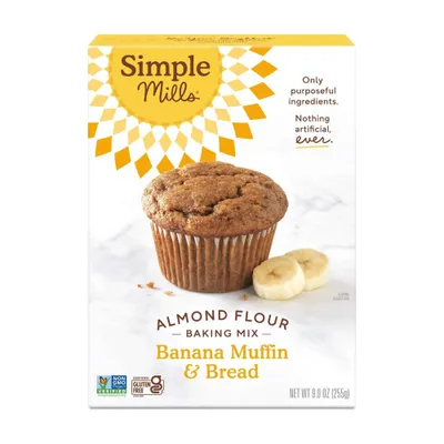 Simple Mills Gluten Free Banana Muffin & Bread Almond Flour Baking Mix - 9oz