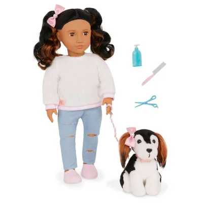 Our Generation Nastassia & Angel 18 Doll & Pet Puppy Set