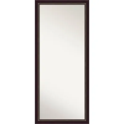 28 x 64 Non-Beveled Signore Bronze Wood Full Length Floor Leaner Mirror - Amanti Art: Over the Door, Wall Mount Design