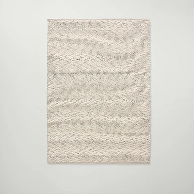 7x10 Chunky Rectangular Handmade Woven Area Rug Cream - Hearth & Hand with Magnolia: Farmhouse Flatweave, Wool-Polyester-Cotton