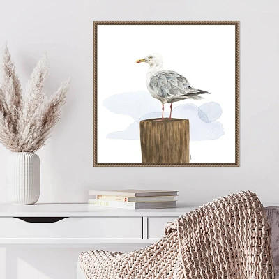 Amanti Art Birds of the Coast on White IV by Tara Reed Framed Canvas Wall Art Print