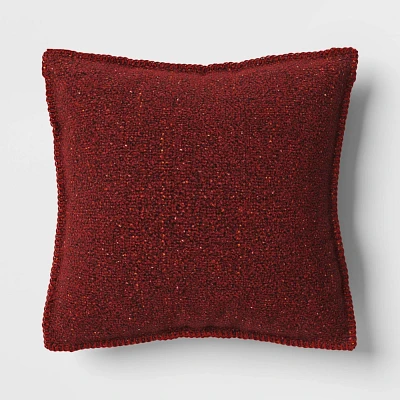 Marled Boucle Square Throw Pillow