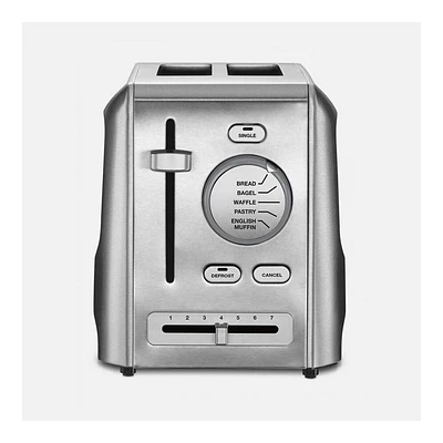 Cuisinart Custom Select 2-Slice Stainless Steel Toaster Silver CPT-620P1: Defrost & Bagel Options, Adjustable Browning