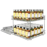 Lynk Professional Slide Out Vertical 10.25 Double Metal Spice Rack Silver