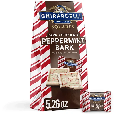 Ghirardelli Christmas Dark Chocolate Peppermint Bark Chocolate Squares - 5.26oz