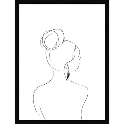 19 x 25 Minimalist Woman 2 by Teju Reval Wood Framed Wall Art Print - Amanti Art: Modern Lithograph, Vertical Orientation