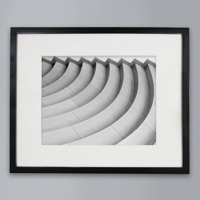 16 x 20 Matted to 11 x 14 Thin Gallery Frame Black - Threshold: Modern Style, Beveled Acid-Free Mat, MDF Composite