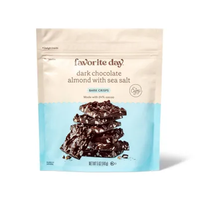 Dark Chocolate Almond with Sea Salt Bark Crisps Candy - 5oz - Favorite Day