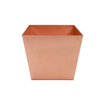 16 Wide Square Copper Plated Galvanized Steel Flower Box - ACHLA Designs: Weather-Resistant Outdoor Planter with Drain Holes