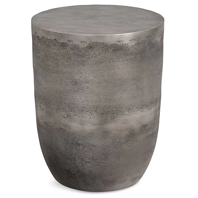 Beacon Metal Accent Table Antique Silver - WyndenHall: Crafted Aluminium, No Assembly, Round Side Table