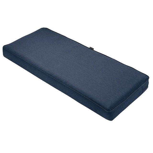 54 x 18 x 3 Montlake Water-Resistant Patio Bench/Settee Cushion Heather Indigo Blue - Classic Accessories: Removable Cover