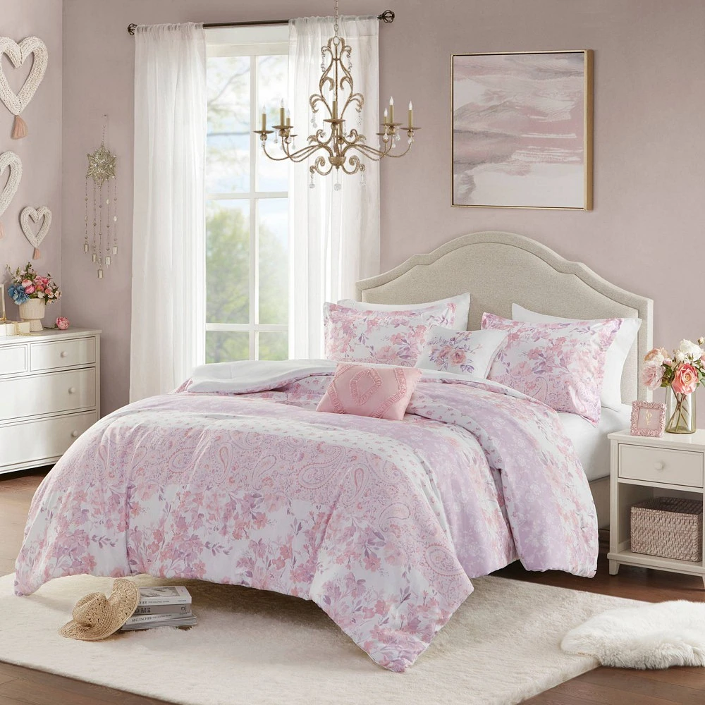 Pink Target Full Size Bed Comforters Intelligent Design Full/Queen