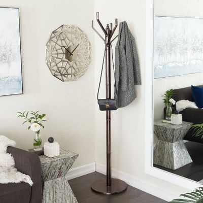 Contemporary Metal Coat Rack - Novogratz: Freestanding, Assembly