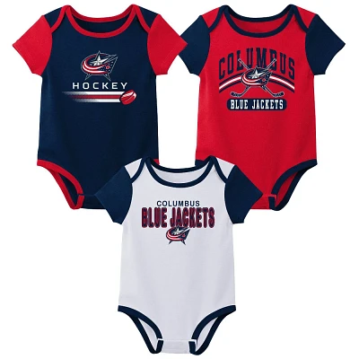 NHL Columbus Blue Jackets Boys 3pk Bodysuit