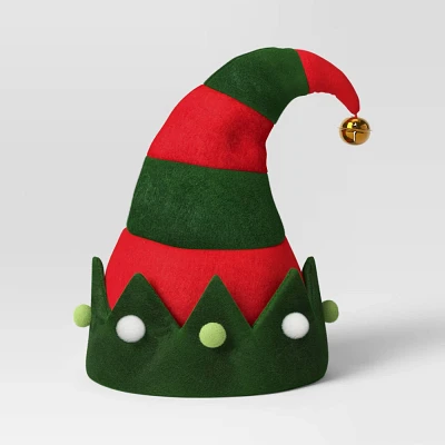 Striped Christmas Elf Costume Hat with Bell - Wondershop Red/Green