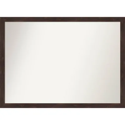 41x30 Non-Beveled Fresco Wood Bathroom Wall Mirror Dark Walnut Brown - Amanti Art: Includes Mounting Hardware, Wall Mount